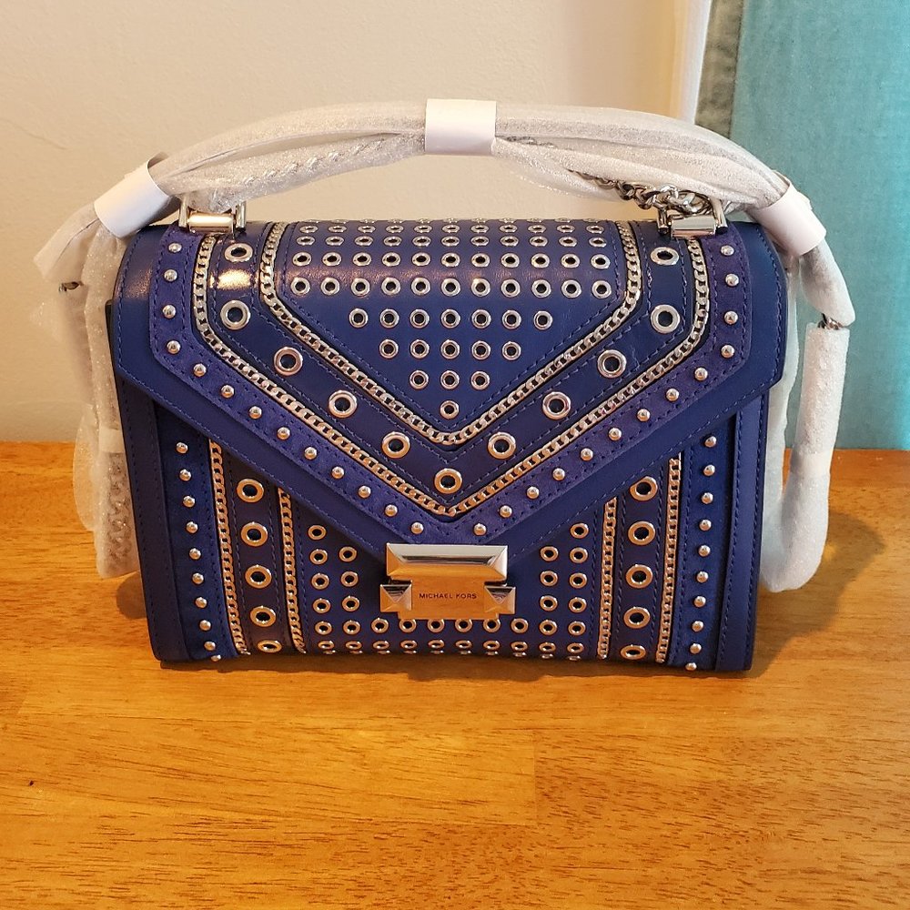Michael Kors Sapphire Studded Grommet Handbag-Edgy